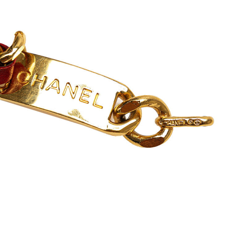 Chanel Coco Mark Medal Chain Belt Gold Red