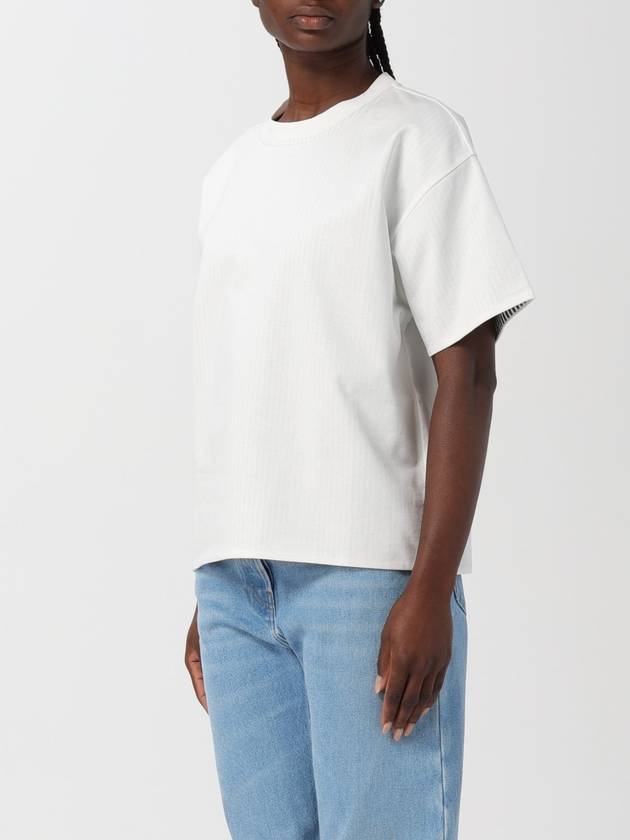 Luxury Bottega Veneta Double Layer Cotton Check Short Sleeve T-Shirt White