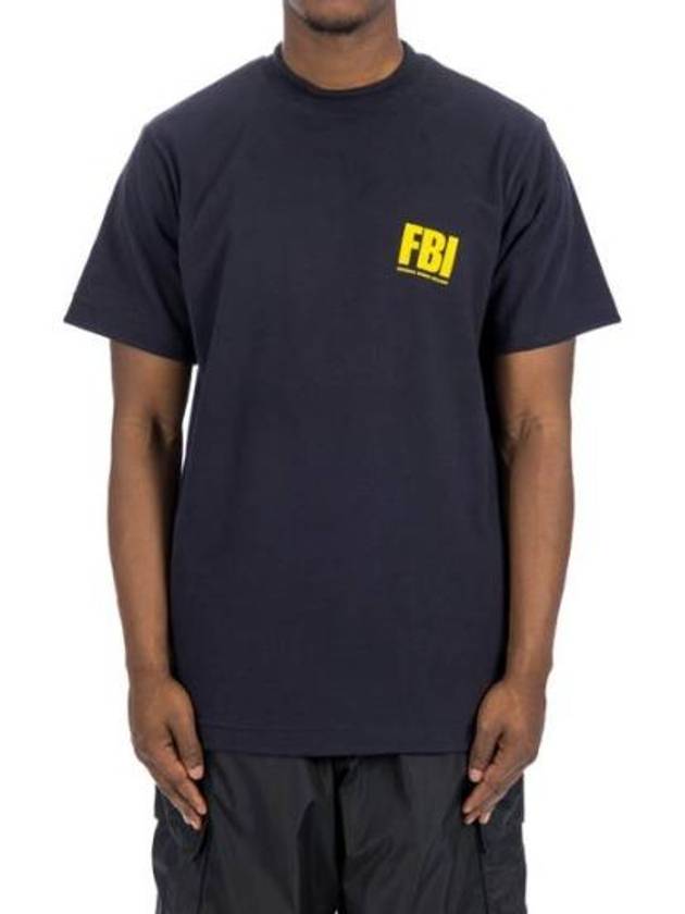 Luxury Balenciaga Trending 2025 FBI Print Reversible Short Sleeve T-Shirt Navy