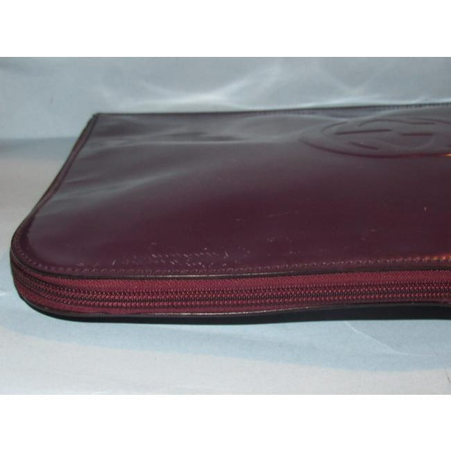 Gucci Rich Eggplant Purplish Color Patent Leather Clutch