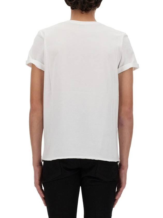 Luxury Saint Laurent Trending 2025 Men's Small Logo Short Sleeve T-Shirt White
