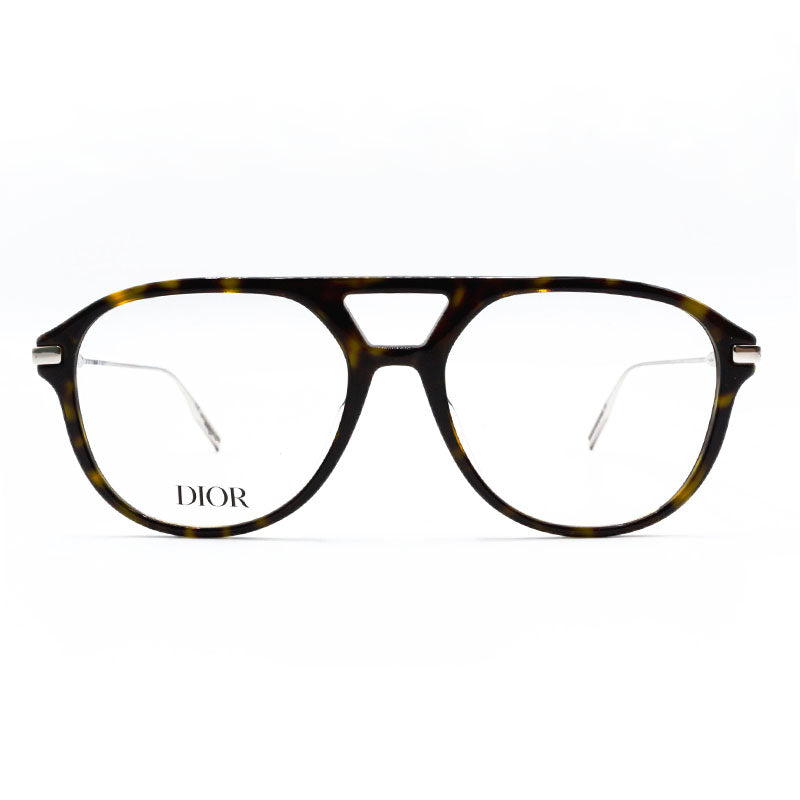 Dior Eyeglasses Aviator Full Rim, Dark Havana Frame and Clear Demo Lenses Lens NEODIOROS3I2300