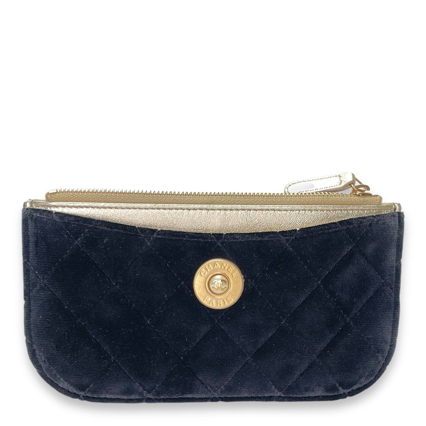 Chanel CC Pouch in Velvet, Gold Hardware C2407020VZ