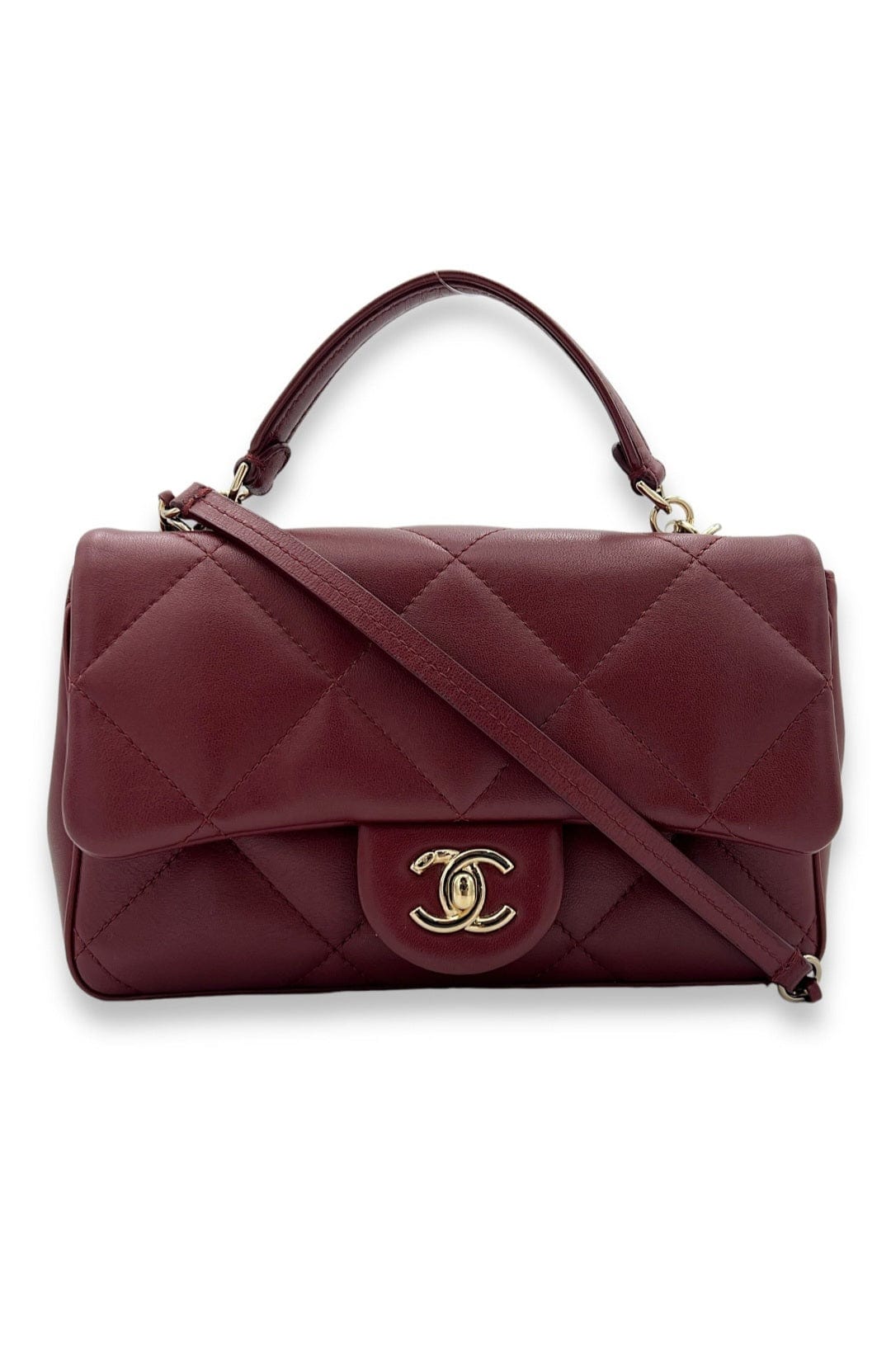 Chanel Easy Carry Flap Shoulder bag in Lambskin, Gold Hardware S2406888AN