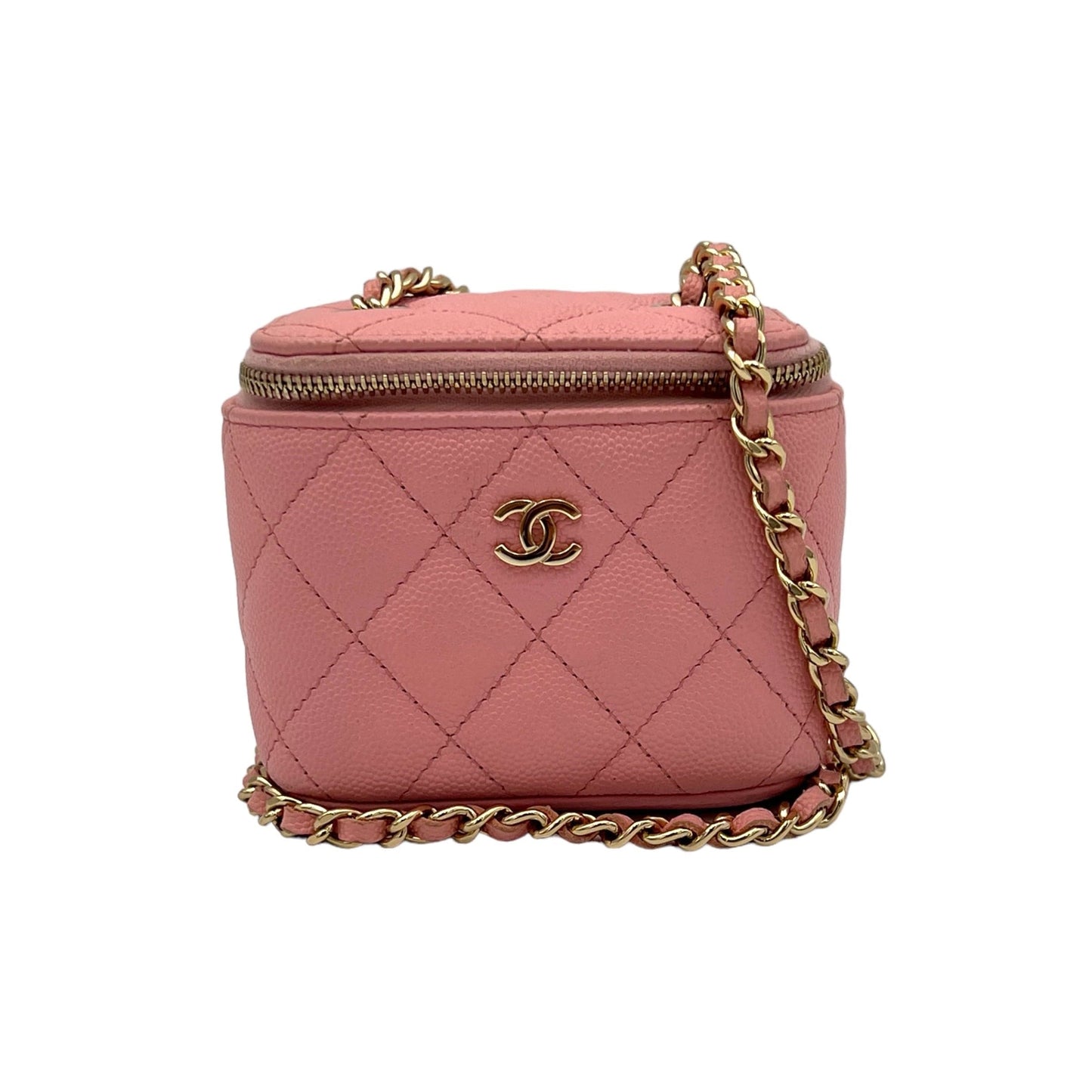 Chanel Mini Vanity Pink Crossbody bag in Caviar leather, Gold Hardware S2405313CH