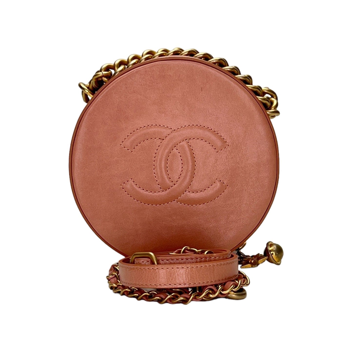 Chanel Round CC Crossbody bag in Calfskin, Gold Hardware C2404517VZ