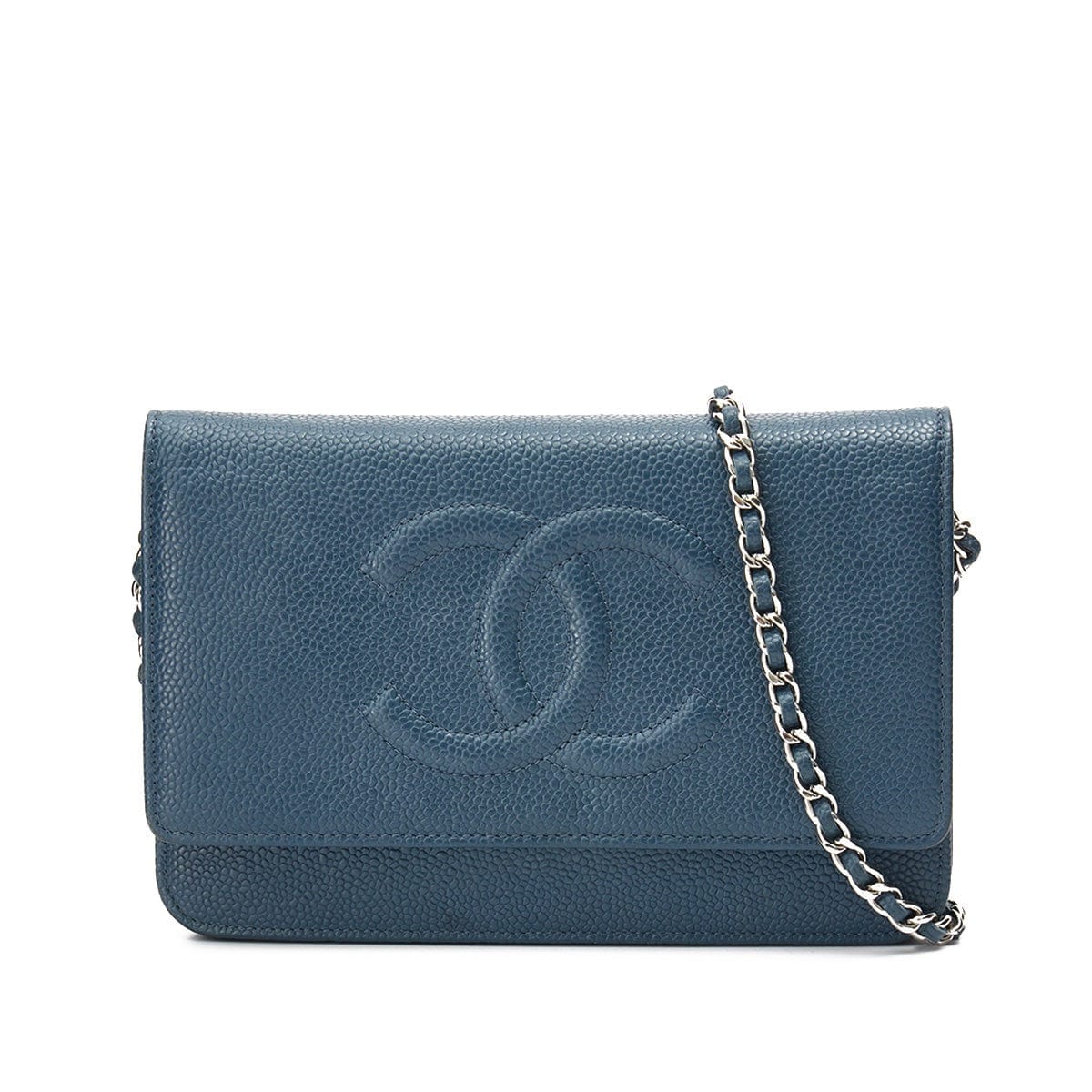 Chanel Timeless CC Wallet on chain in Caviar Leather, Silver Hardware C2307177JD