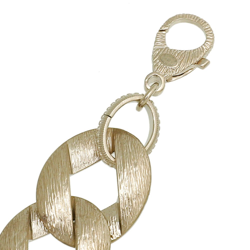 Chanel Bicolor Chunky Chain Heart Bracelet