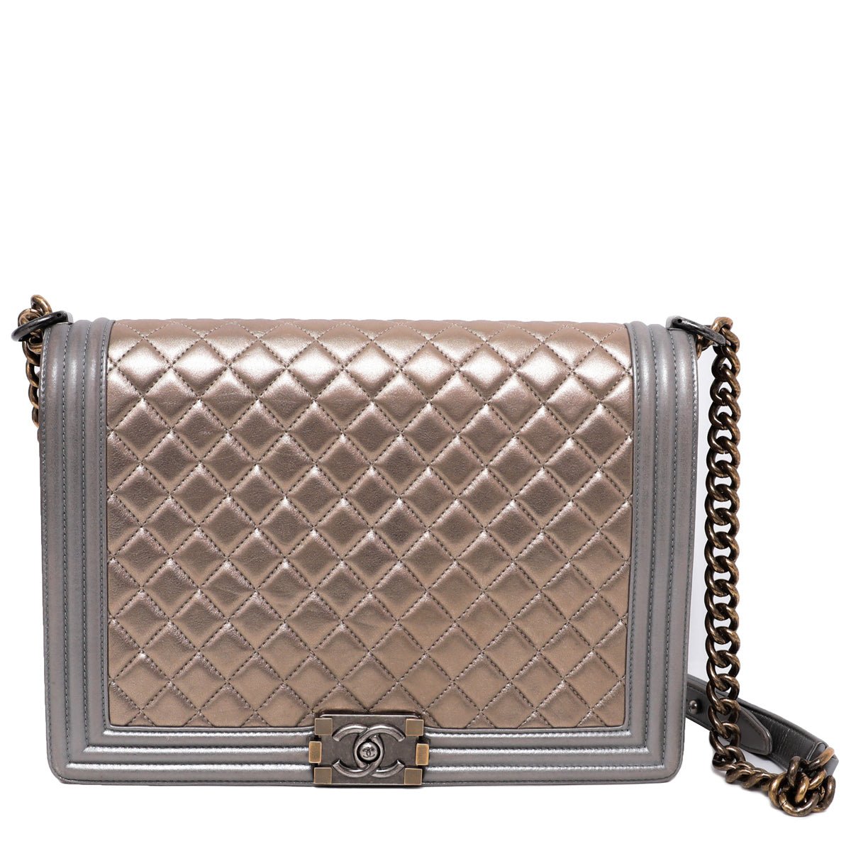 Chanel Bicolor Le Boy Metallic Iridescent Bag