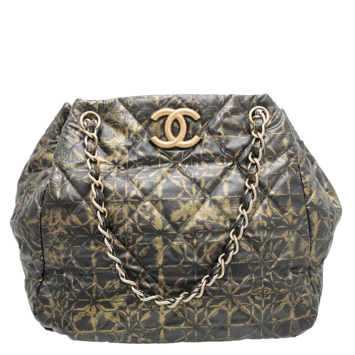 Chanel Bicolor Nylon Printed Accordion Tote Bag