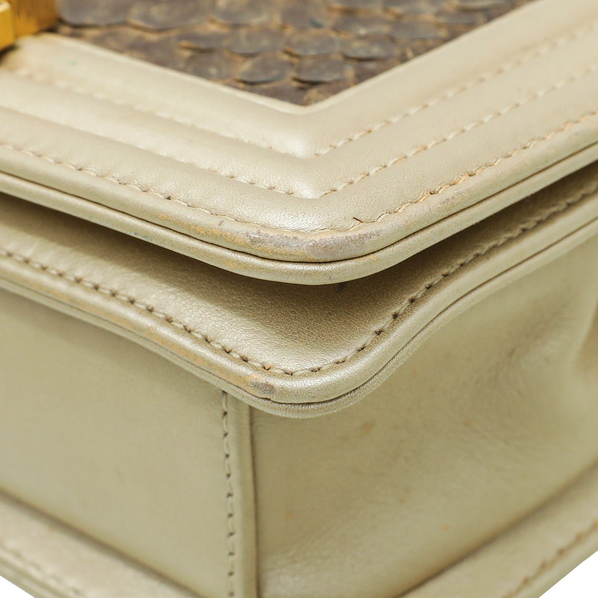 Chanel Bicolor Python Metiers D'Art Boy Flap Small Bag