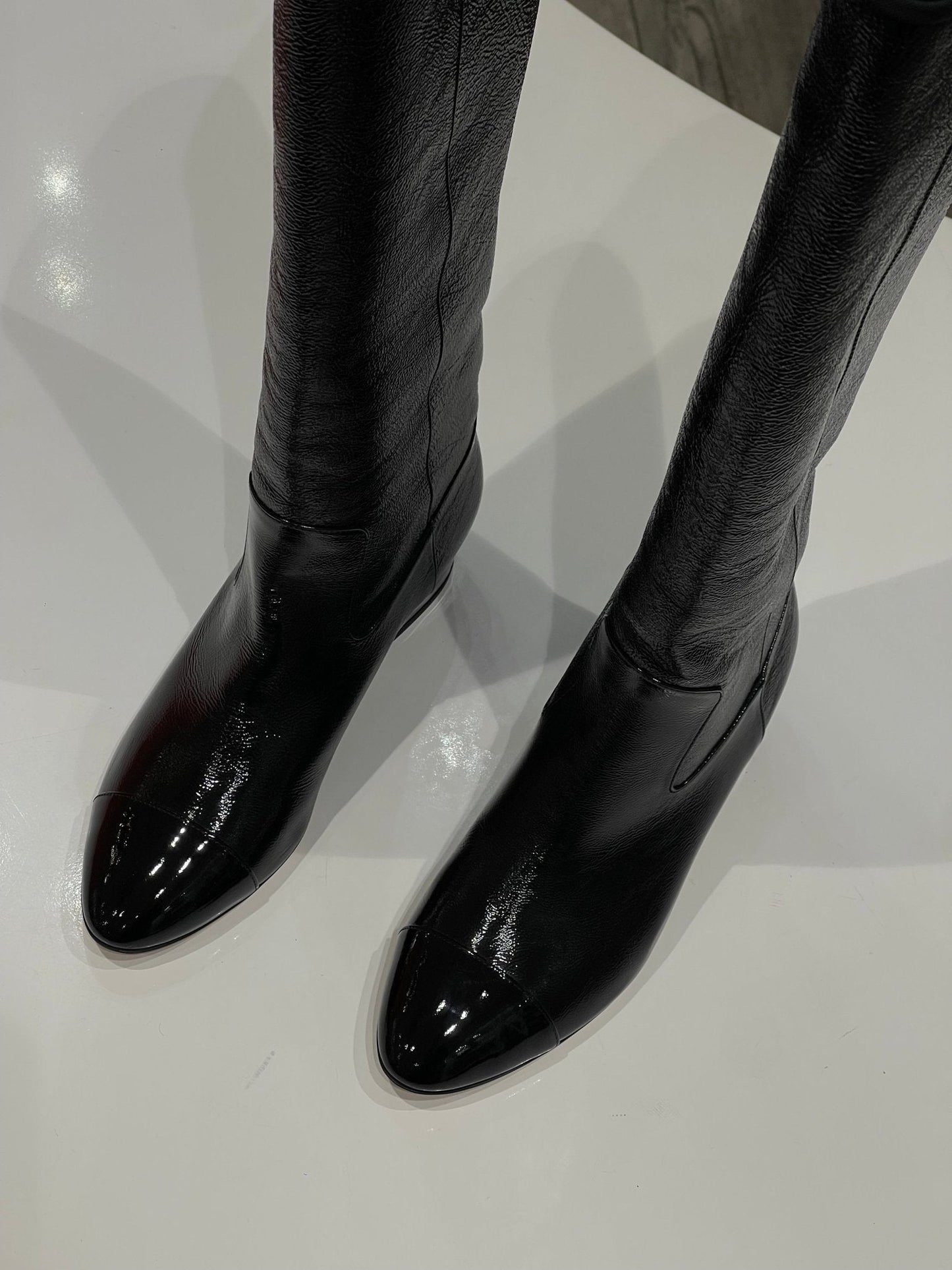 Chanel - Bottes noires scintillantes T38,5