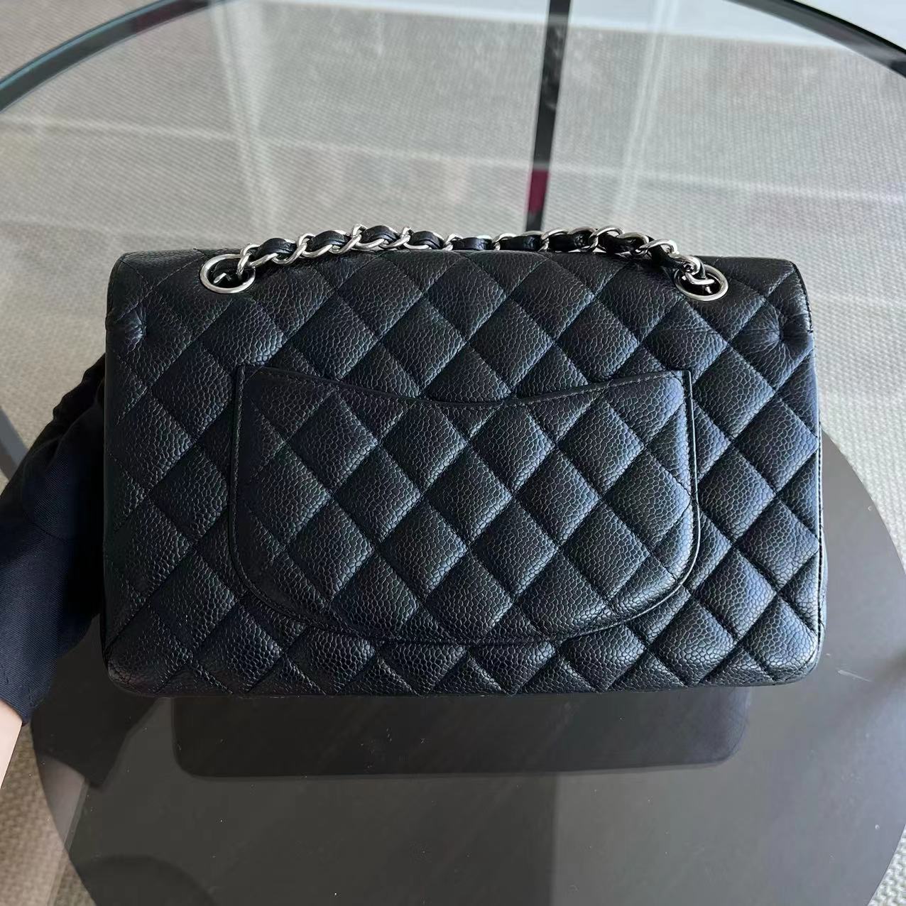 Chanel Classic Flap Caviar Double Flap Quilted Calfskin Black SHW No 14