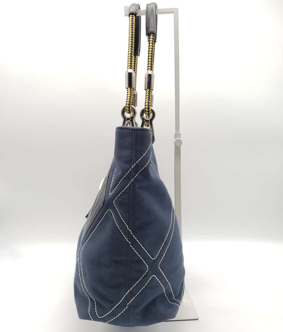 Chanel Navy Blue Canvas Tote Bag