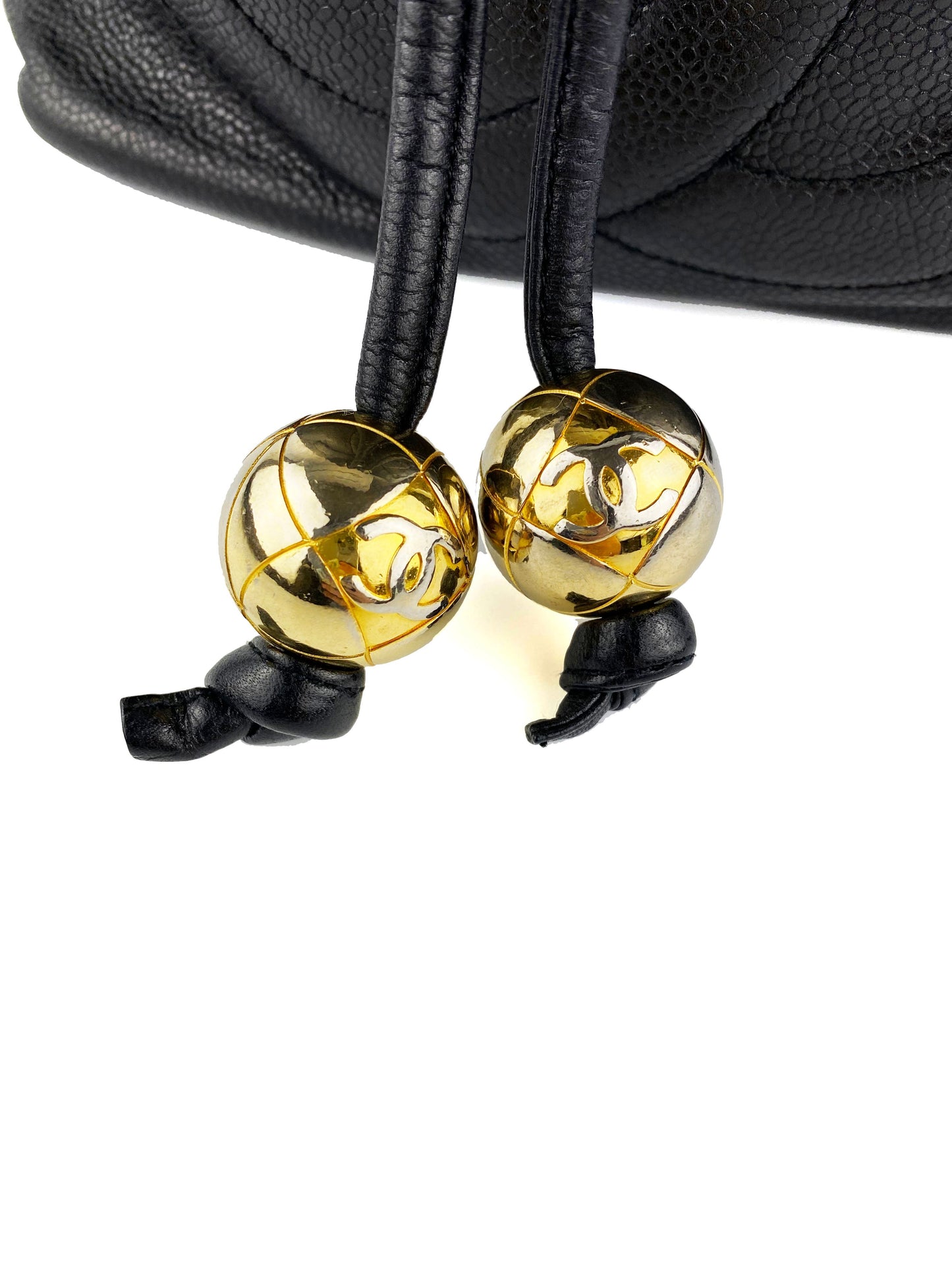 Chanel Drawstring Bucket Bag with Gold Baubles
