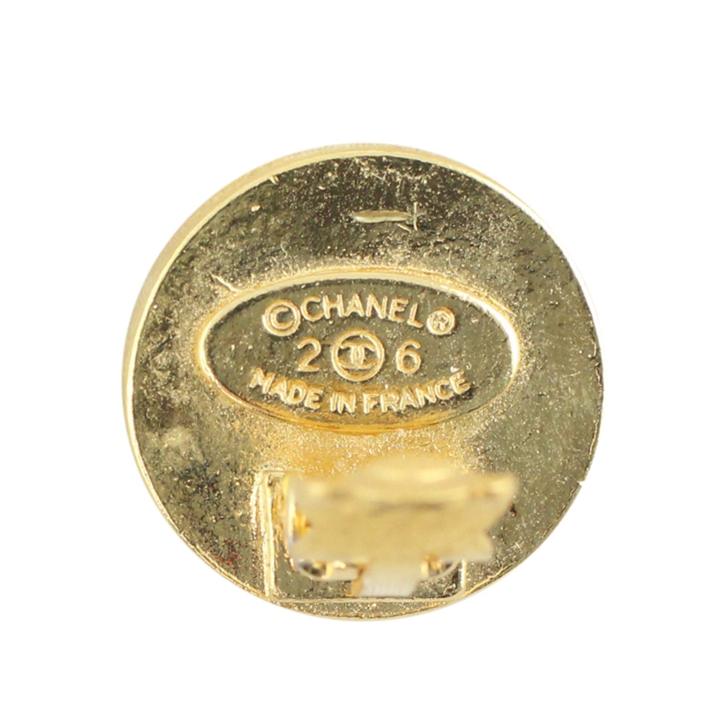 Chanel CC Button Clip on Earrings