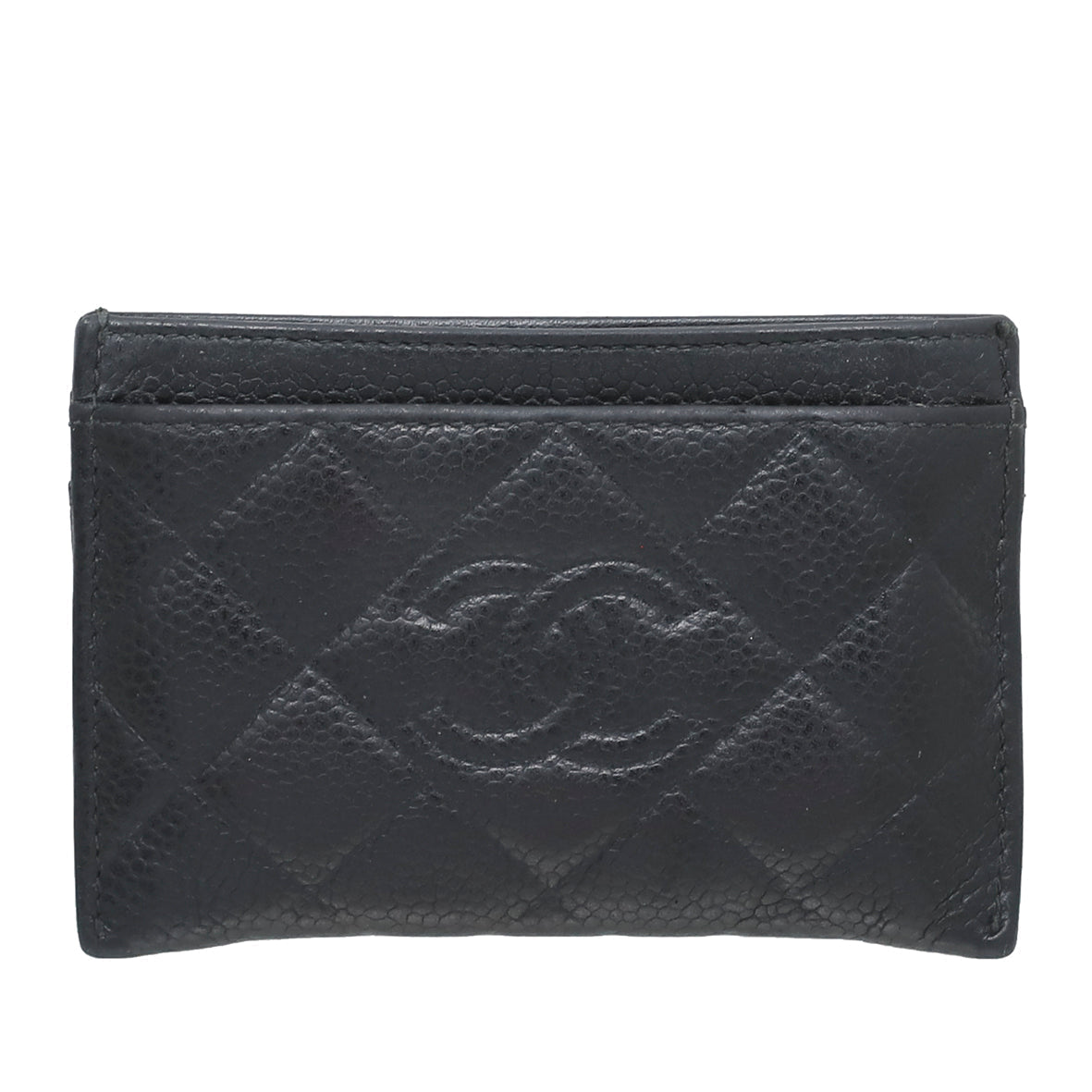 Chanel Black CC Diamond Card Holder