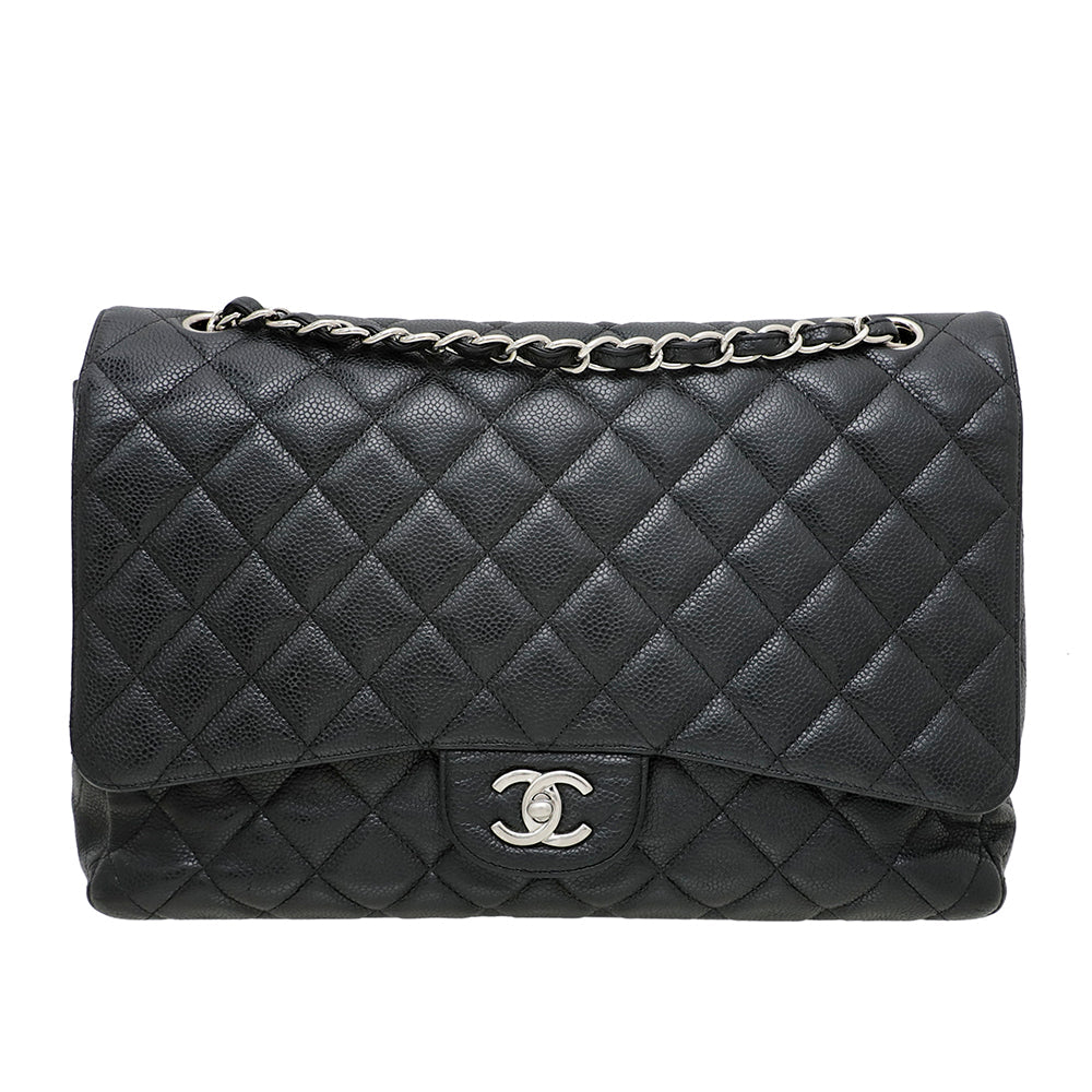 Chanel Black CC Single Flap Maxi Bag