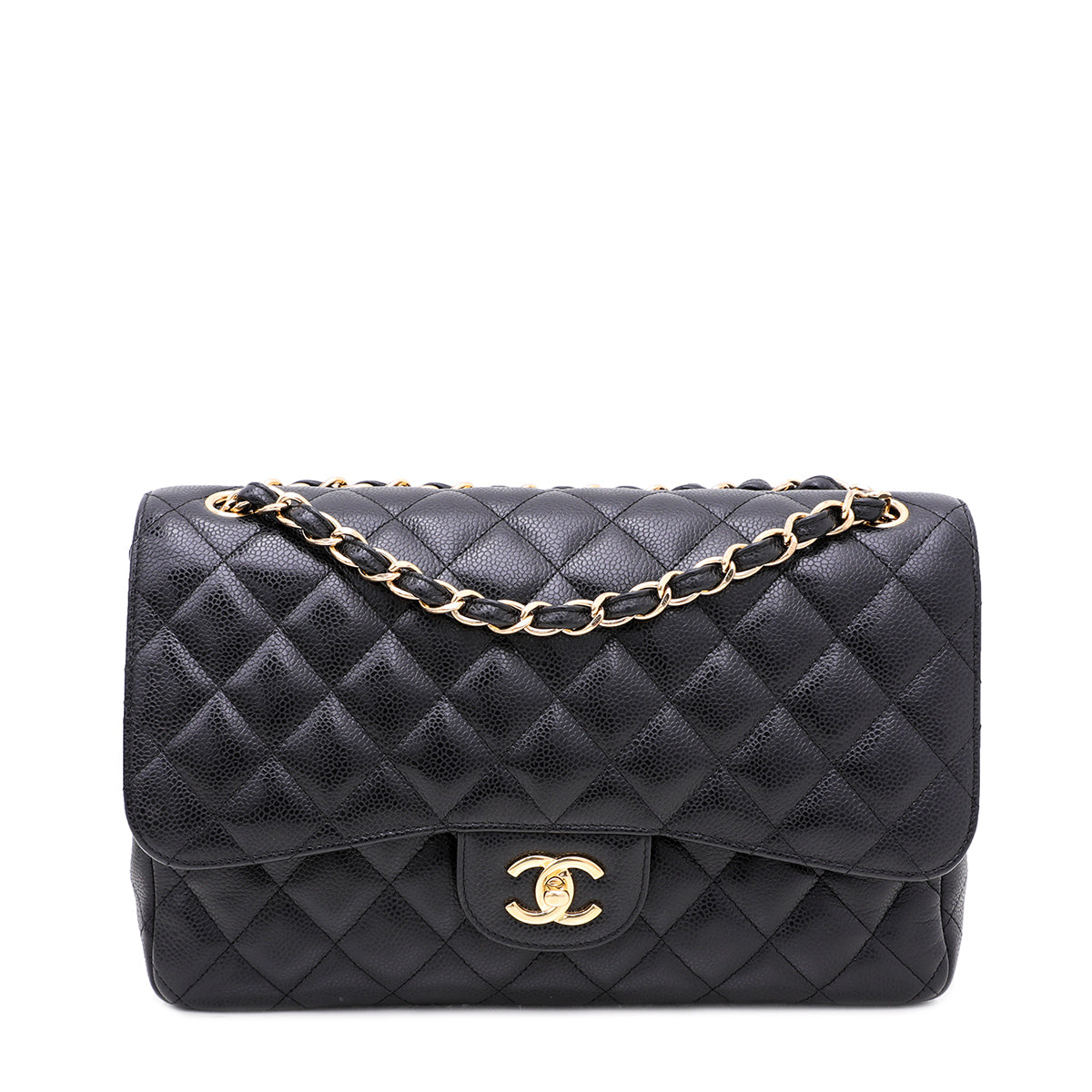 Chanel Black CC Classic Double Flap Jumbo Bag