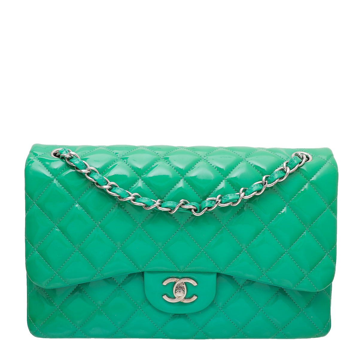 Chanel Green CC Classic Double Flap Bag