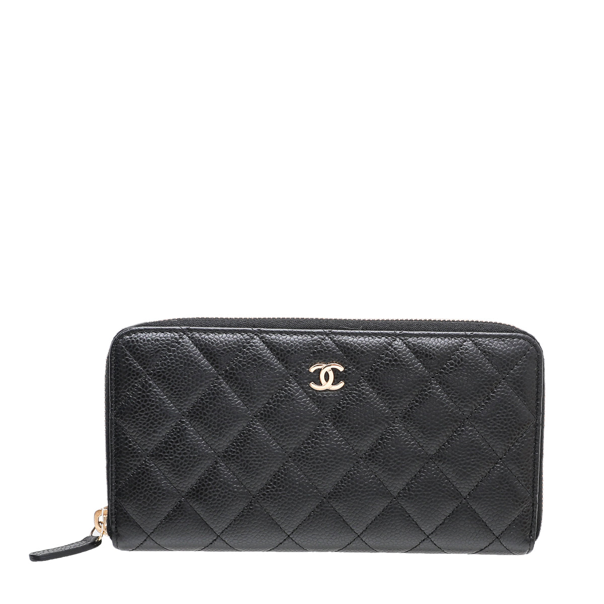 Chanel Black CC Classic Zip Around Wallet