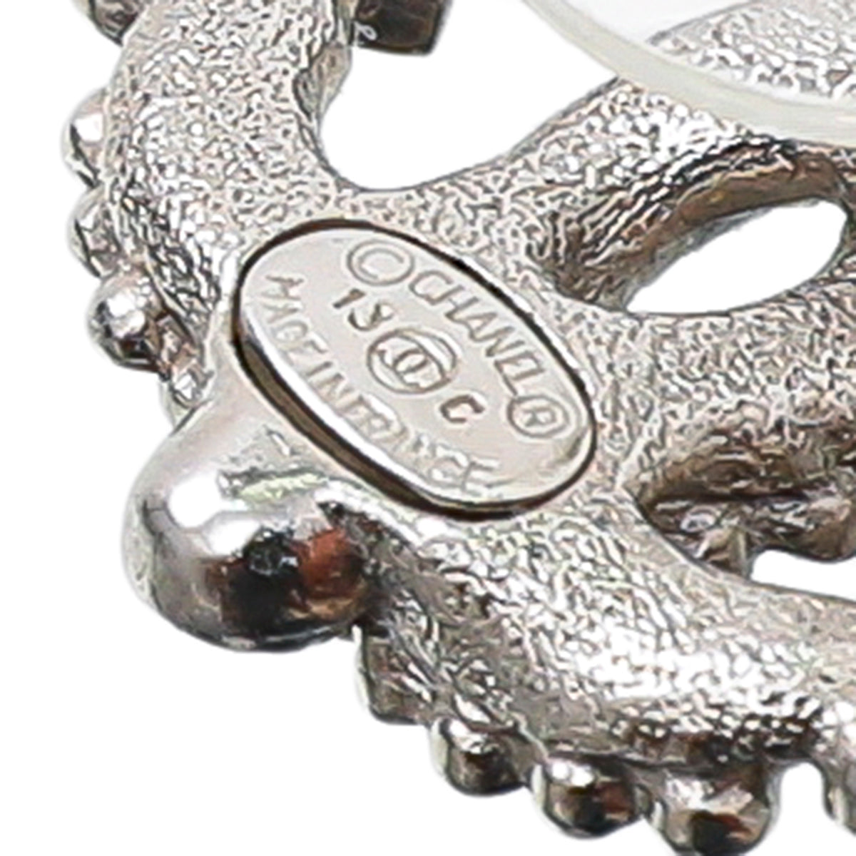 Chanel Silver CC Crystals Earrings