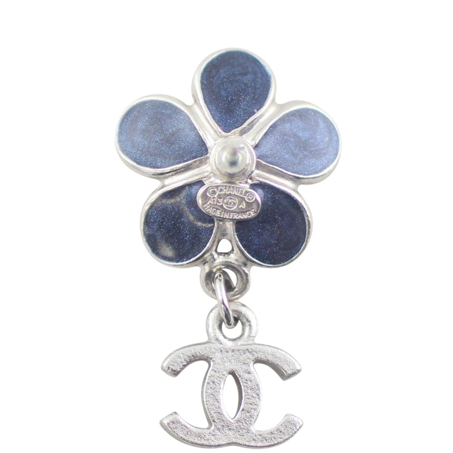 Chanel CC Flower Drop Earrings