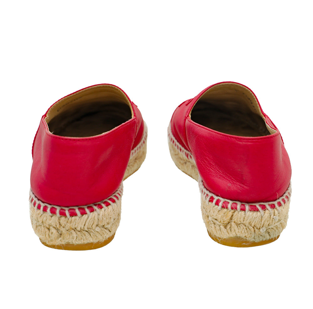 Chanel Red CC Cap Toe Espadrille 35