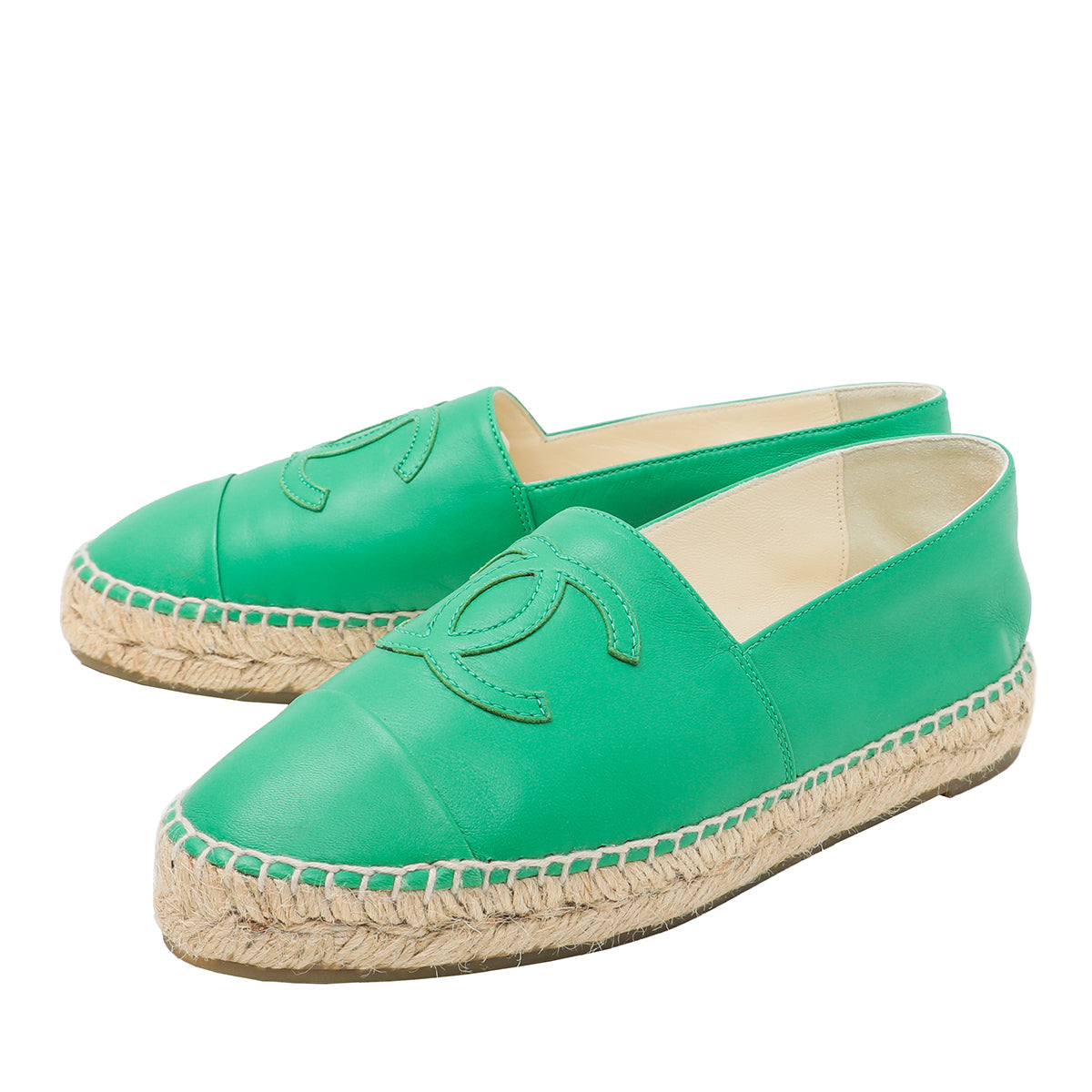 Chanel Green CC Espadrilles 37