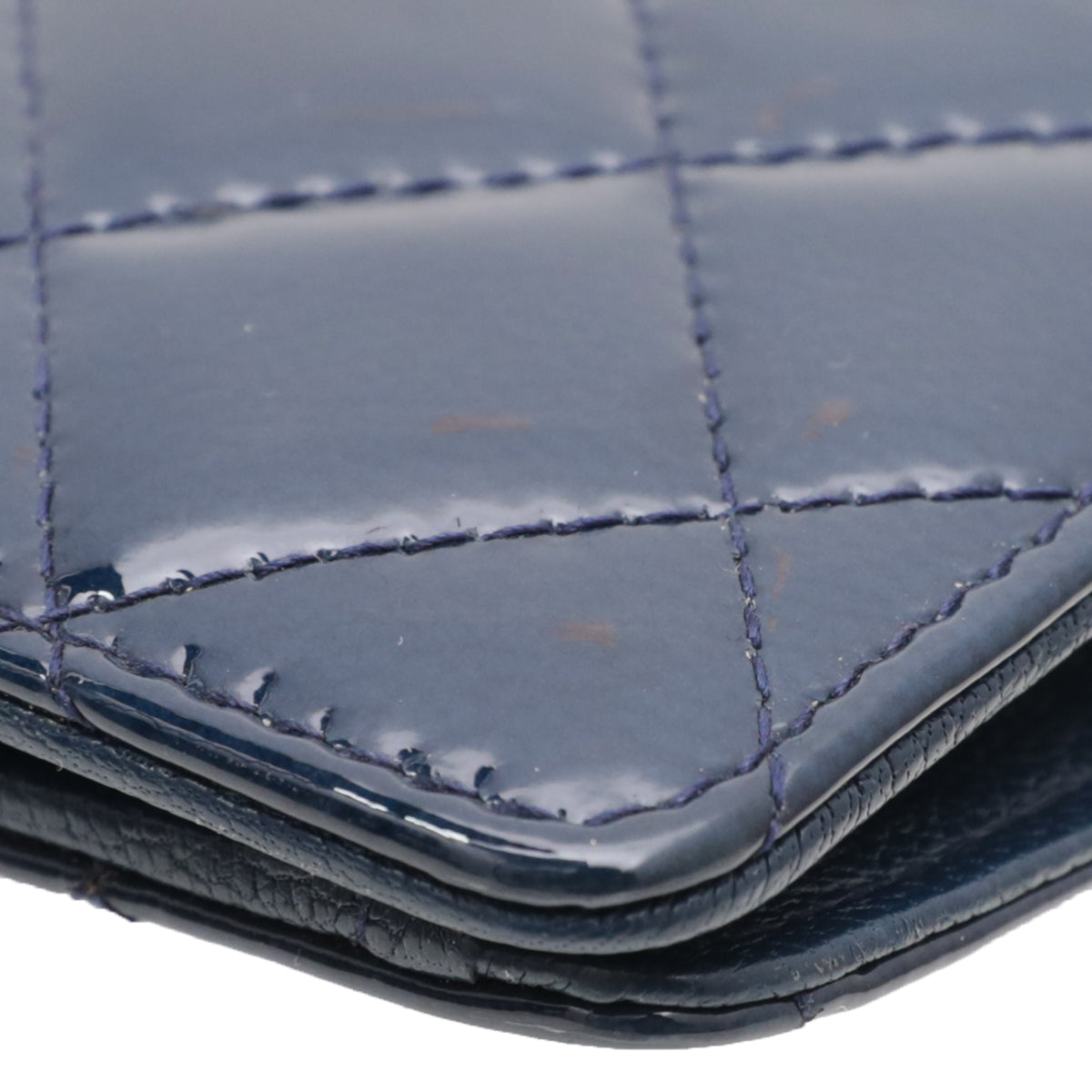 Chanel Navy Blue CC L Yen Wallet