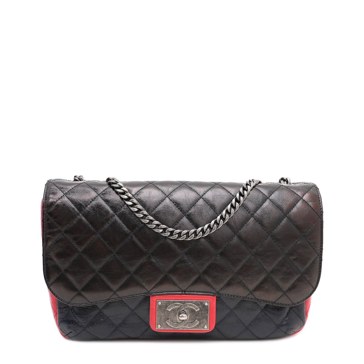 Chanel Tricolor CC Glazed Plate Flap Bag