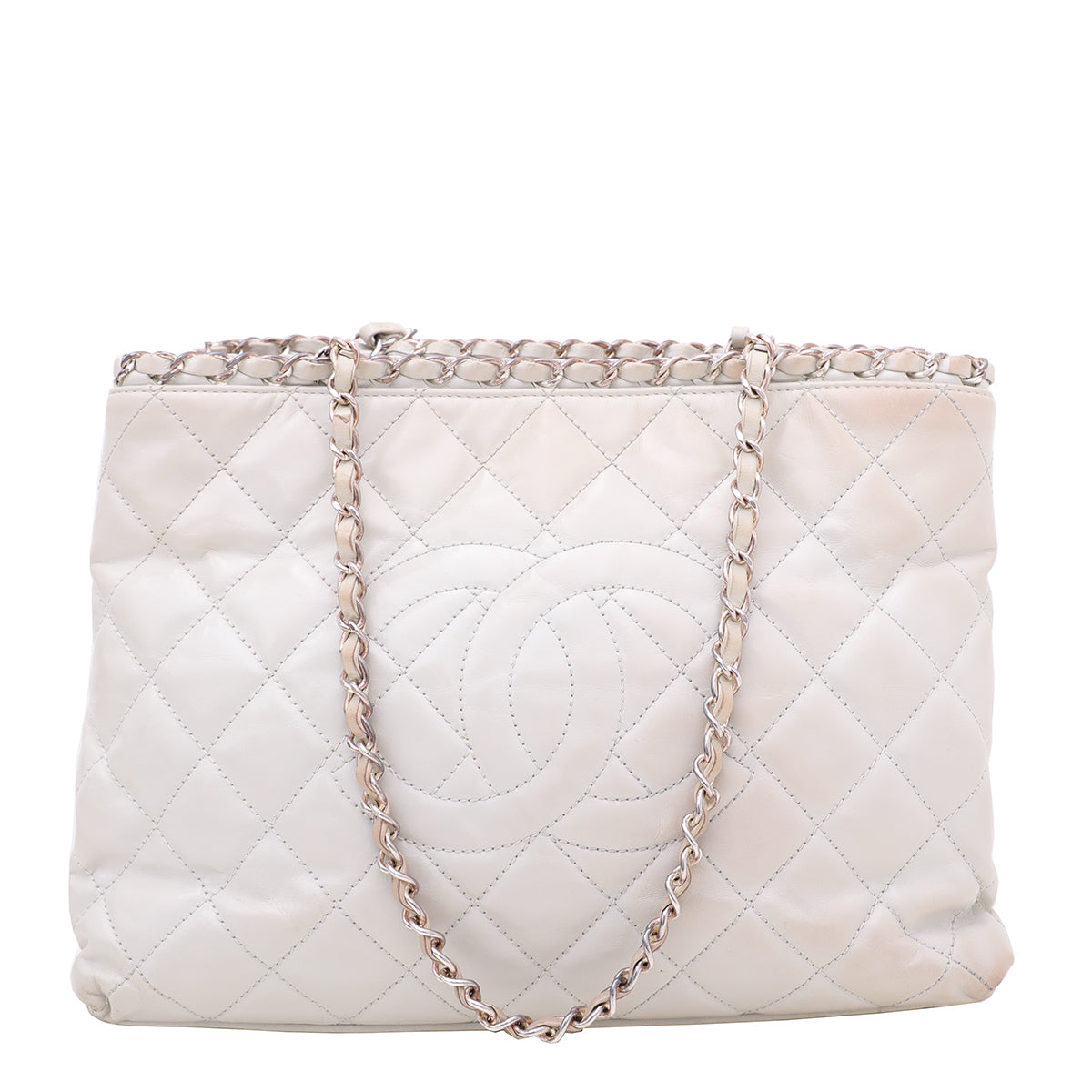 Chanel Grey Chain Me Shopping Tote Bag Small