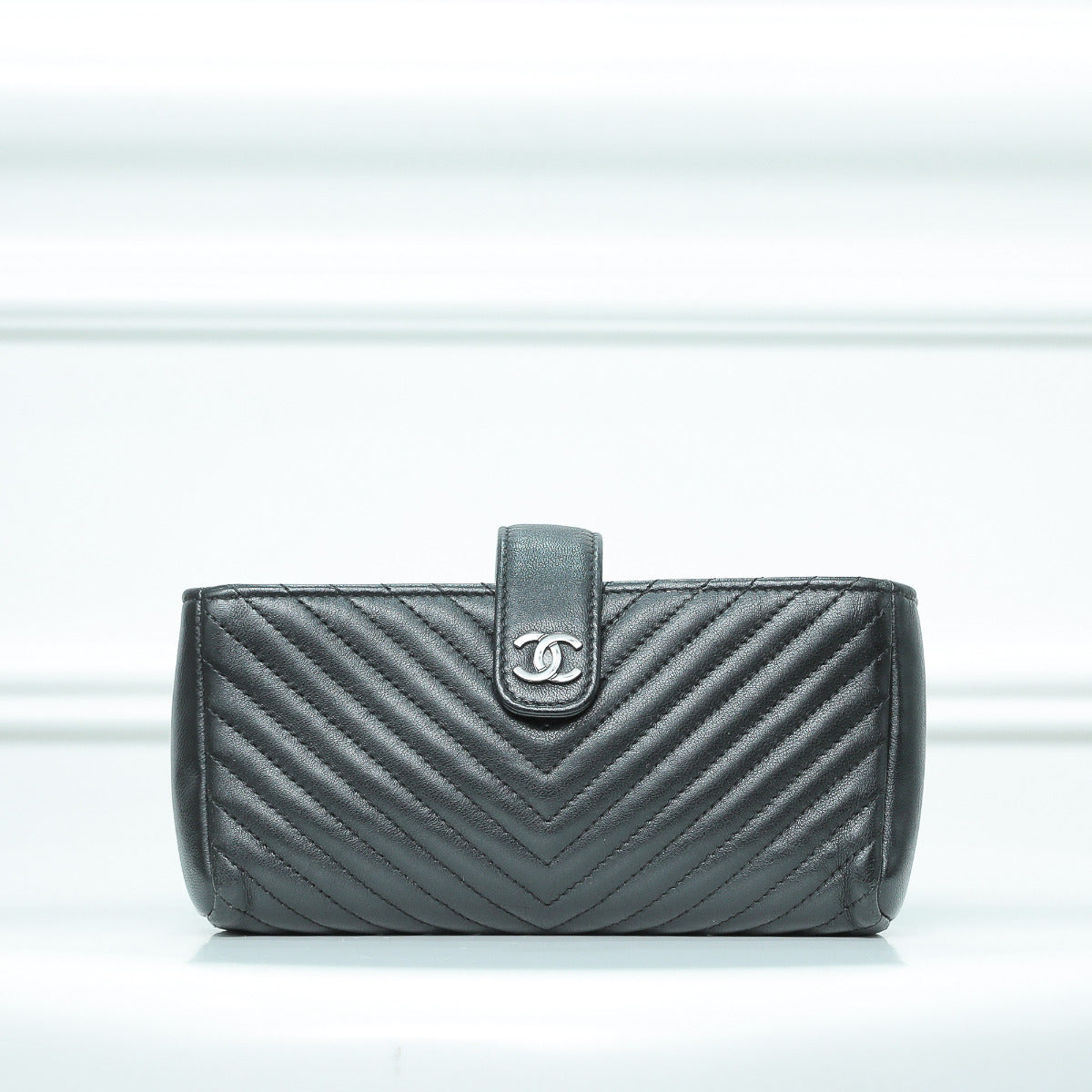 Chanel Black Chevron Mobile Pouch