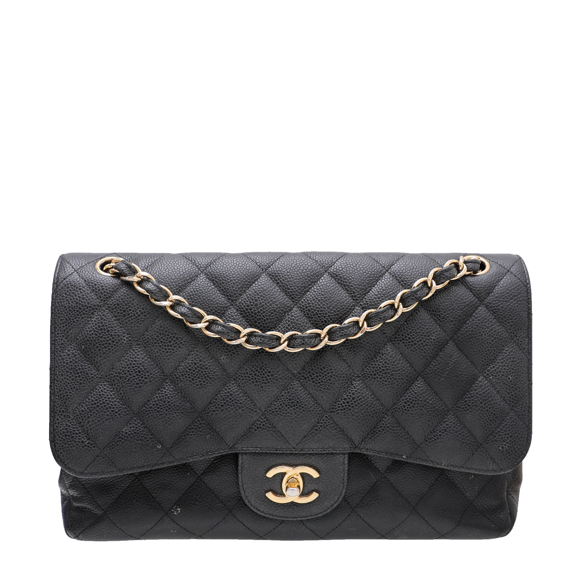 Chanel Black Classic Double Flap Jumbo Bag