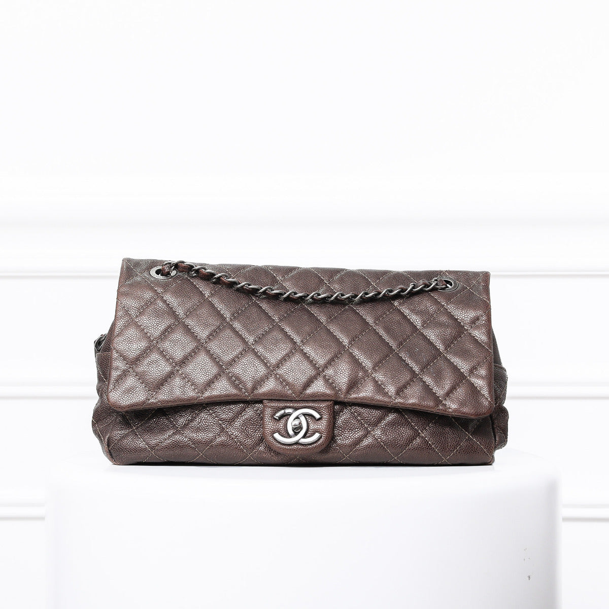 Chanel Metallic Bronze Jumbo Easy Flap