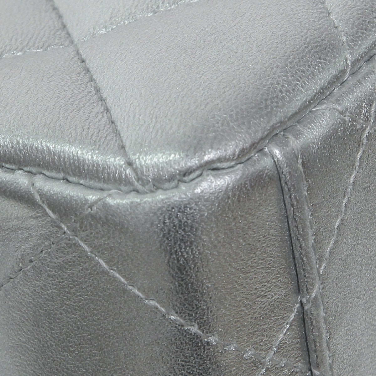 Chanel Metallic Silver Single Flap Maxi