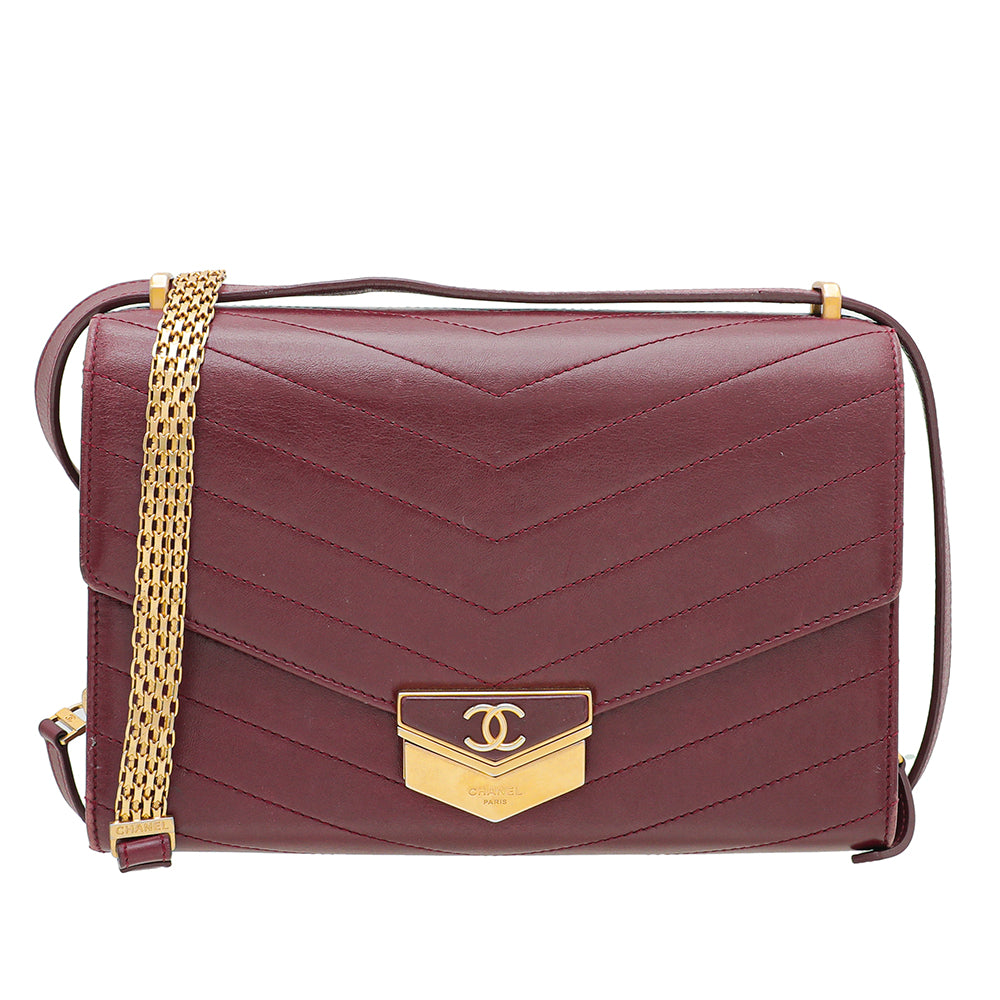 Chanel medal flap bag maroon