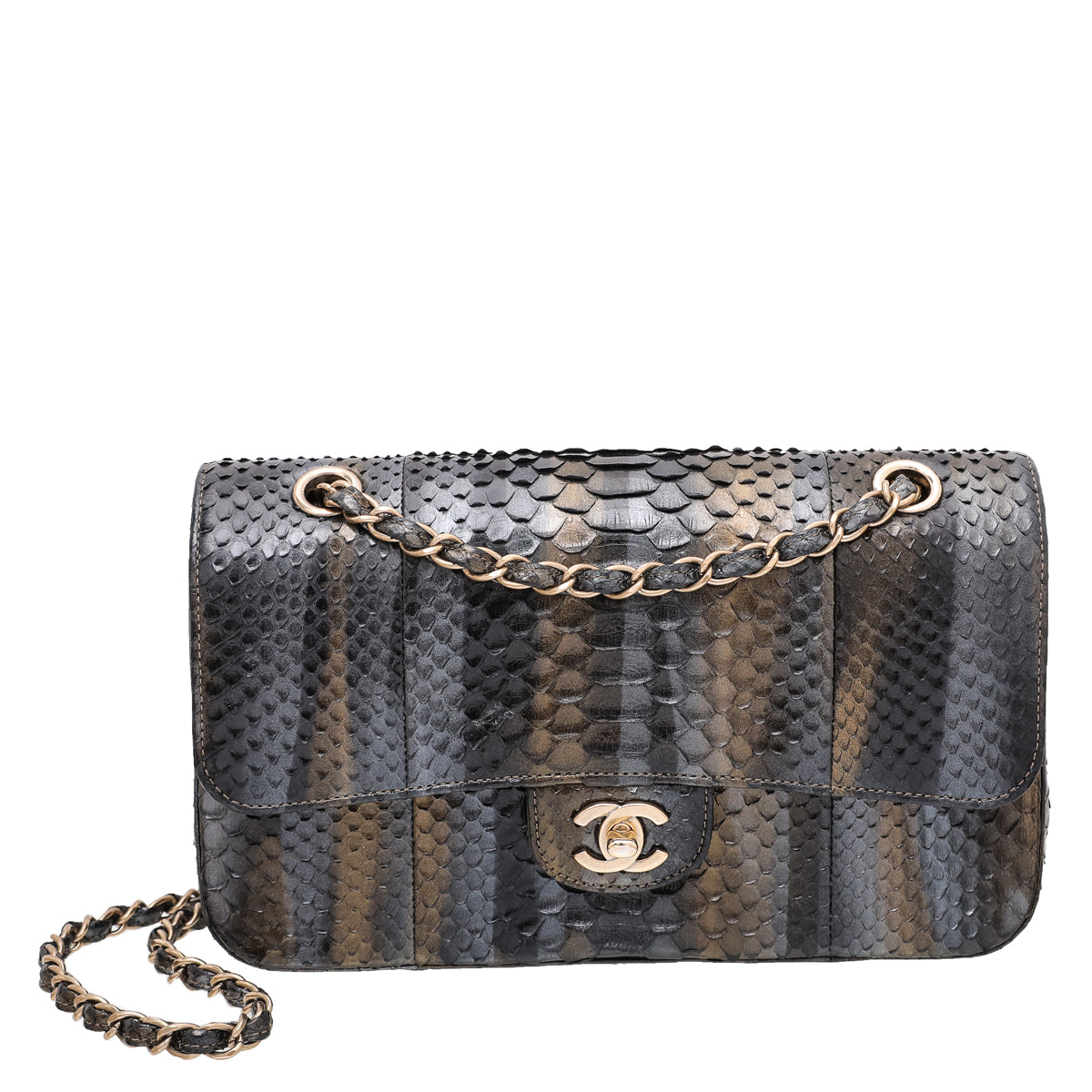 Chanel Multicolor Python Classic Double Flap Bag