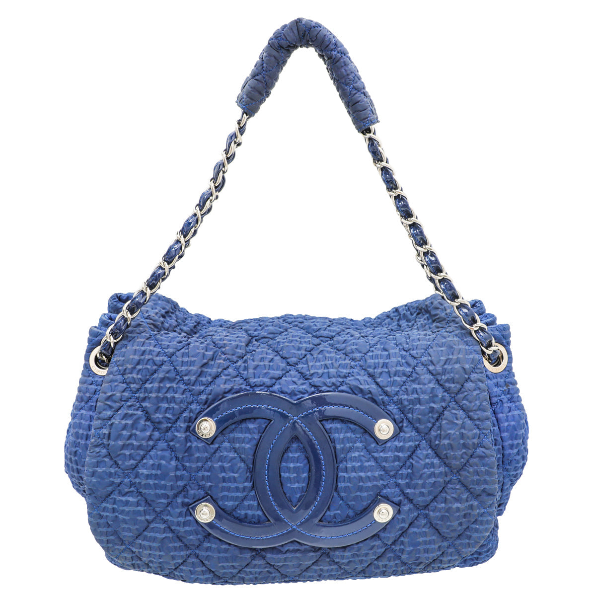 Chanel Blue Nylon Timeless CC Bubble Accordion Bag
