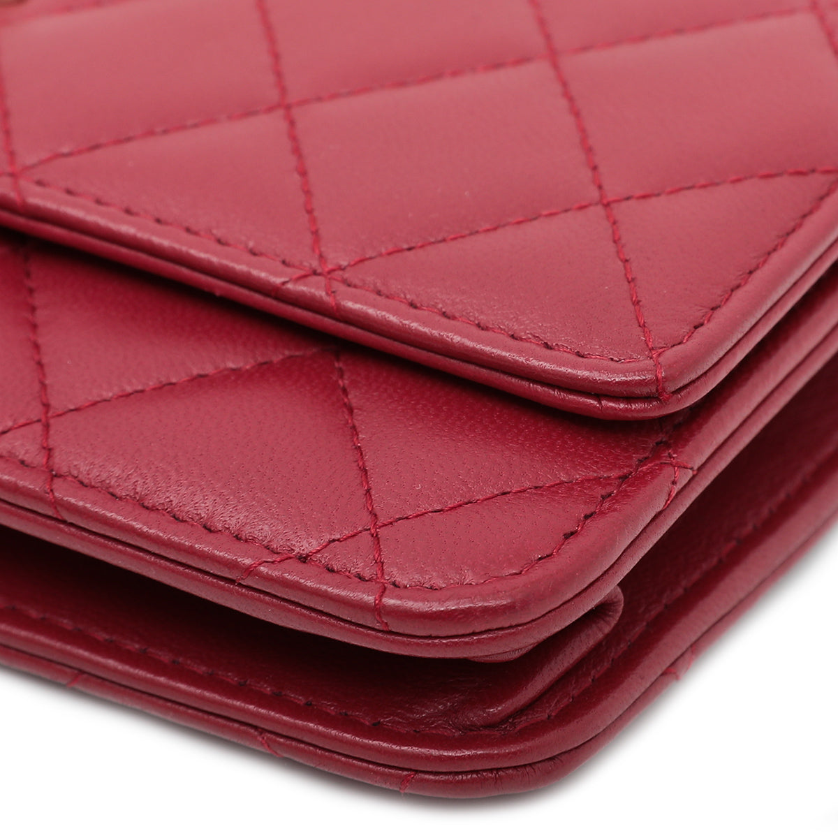 Chanel Red CC Trendy Wallet On Chain Bag