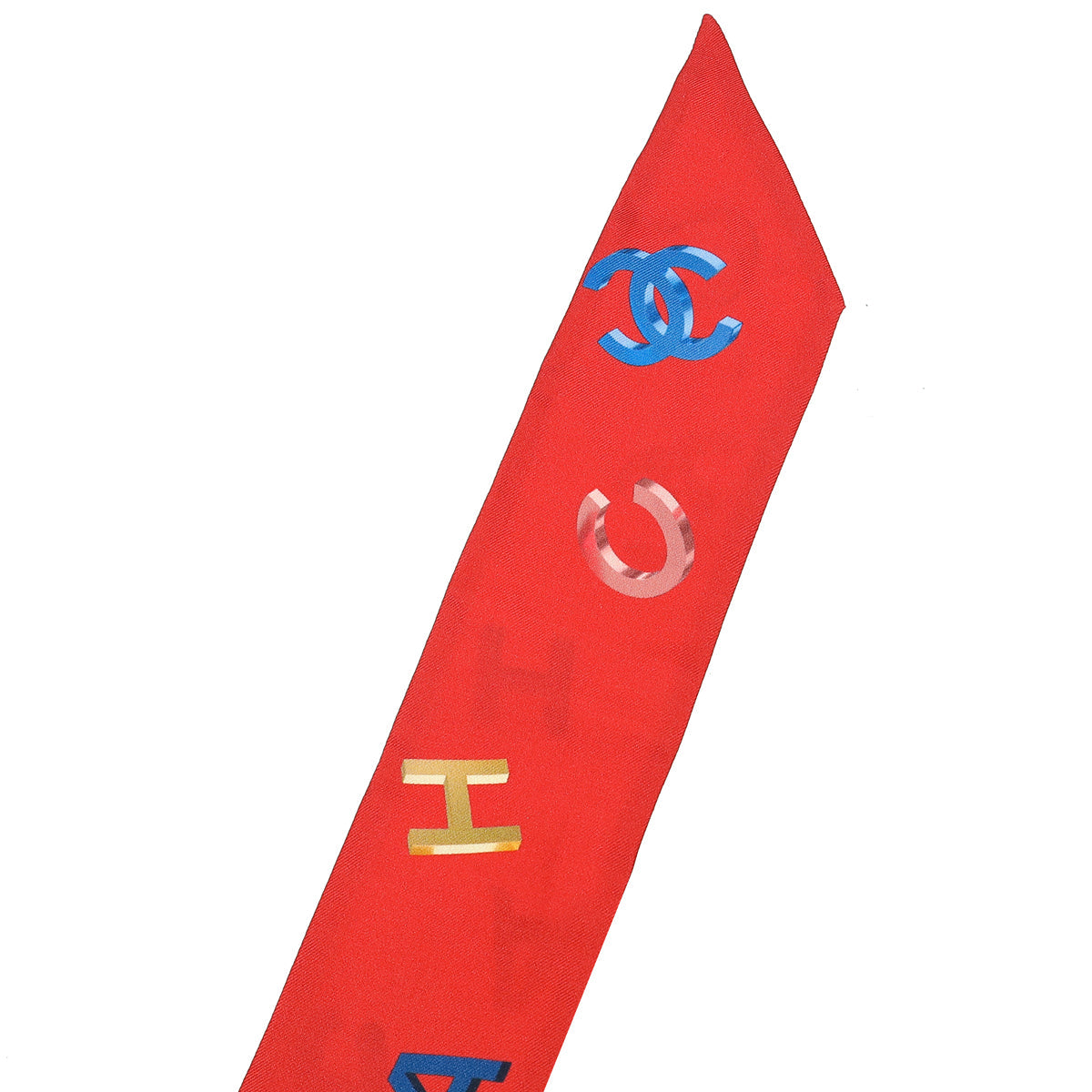Chanel Multicolor Silk 3D Letters Twilly Circus Colors Italy Scarf/Wrap