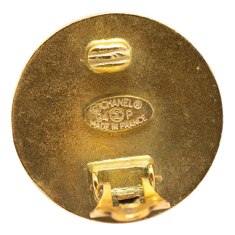 Chanel Gold Plated Coco Mark Earrings 94P