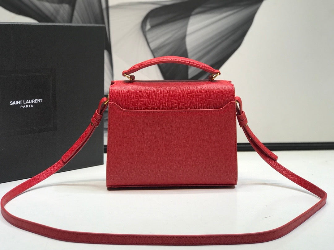 Top Quality Cassandra MeTop Qualityum Top Handle Bag Red For Women 9.6in/24.5cm YSL