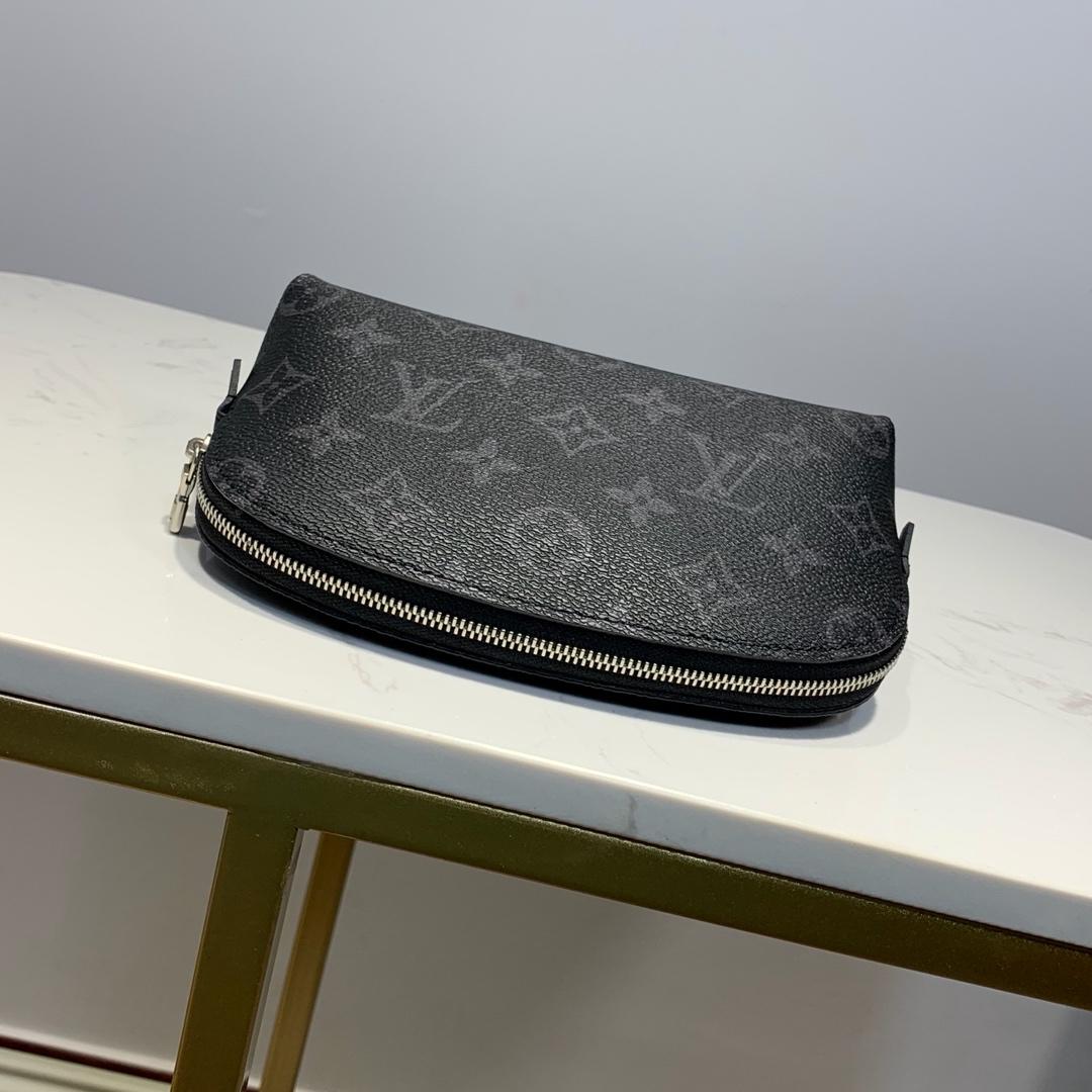 Top Quality Cosmetic Pouch PM Monogram Eclipse Canvas For Women, WoBags 7.5in/19cm Top Quality