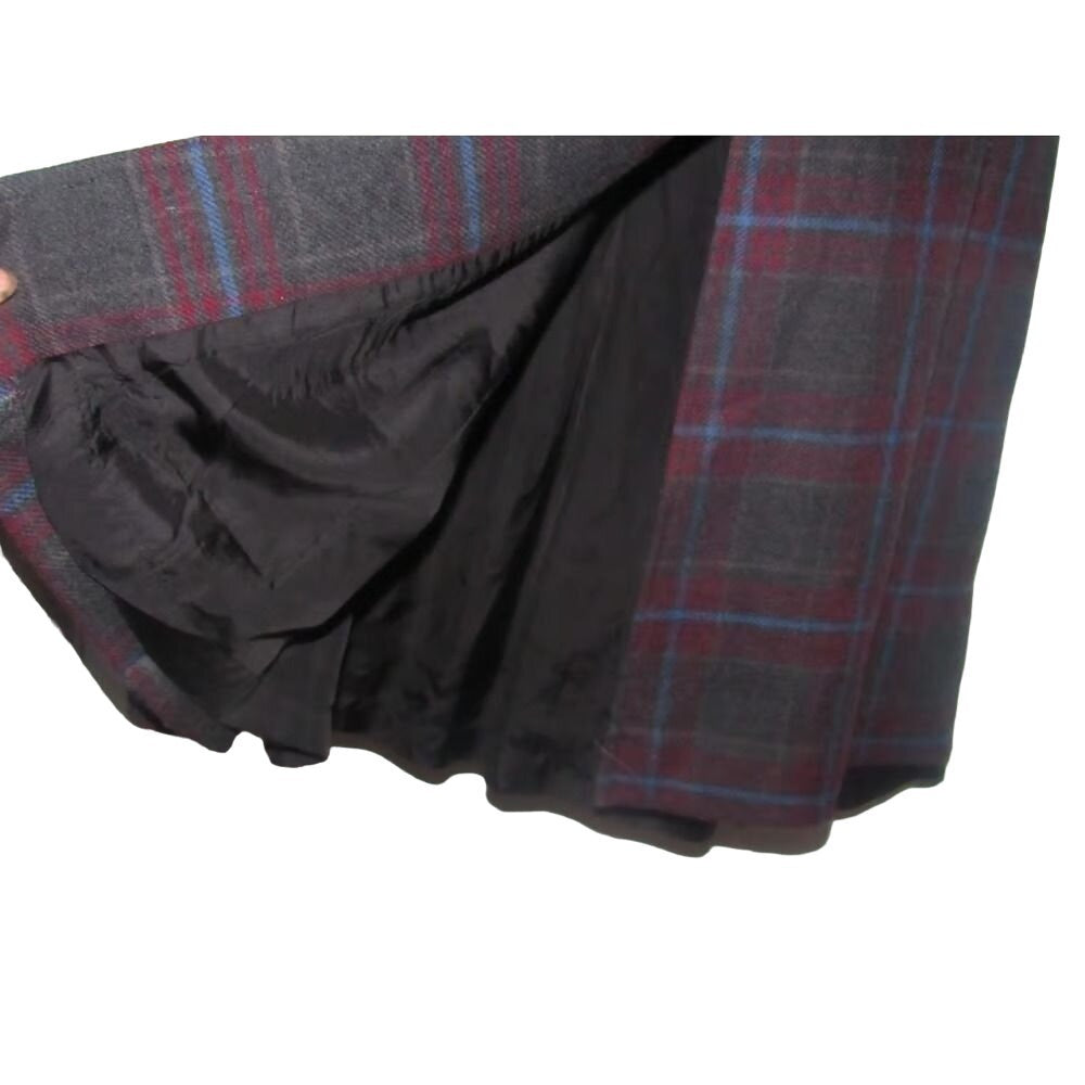 , Gucci, multicolored plaid cashmere blend, 'school girl' midi skirt with knife pleats, a button up front, & a sewn in lining