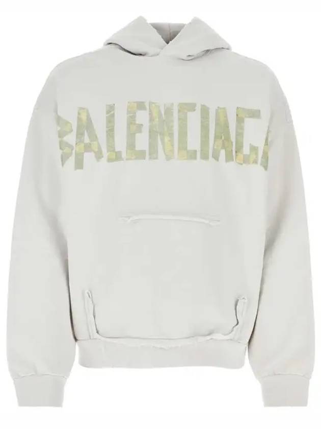 Luxury Balenciaga Trending 2025 Tape Type Ribbed Pocket Large Fit Hoodie White