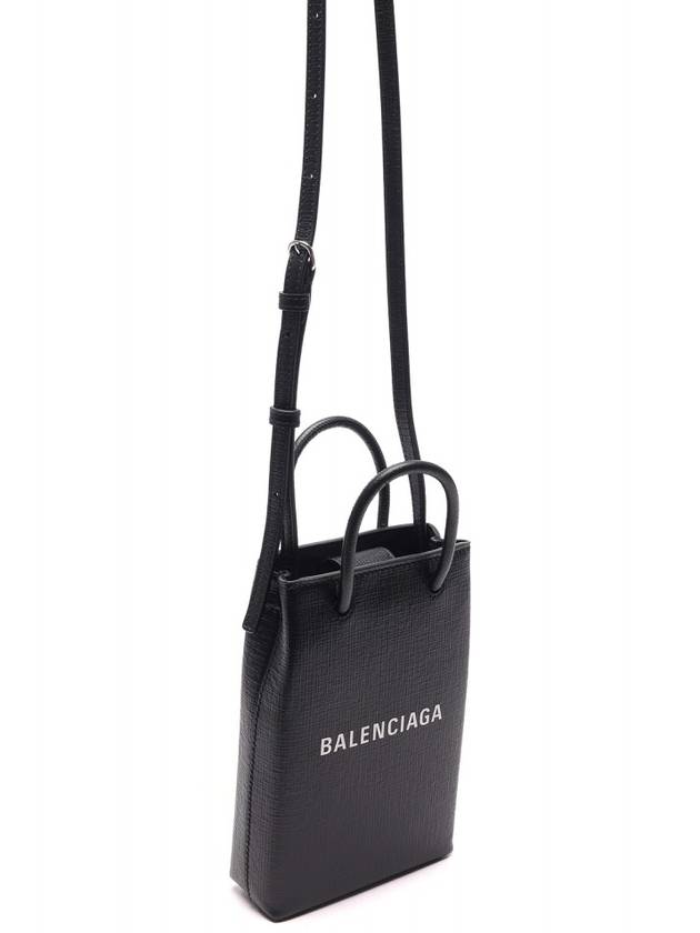 Luxury Balenciaga Trending 2025 Logo Print Phone Holder Small Cross Bag Black