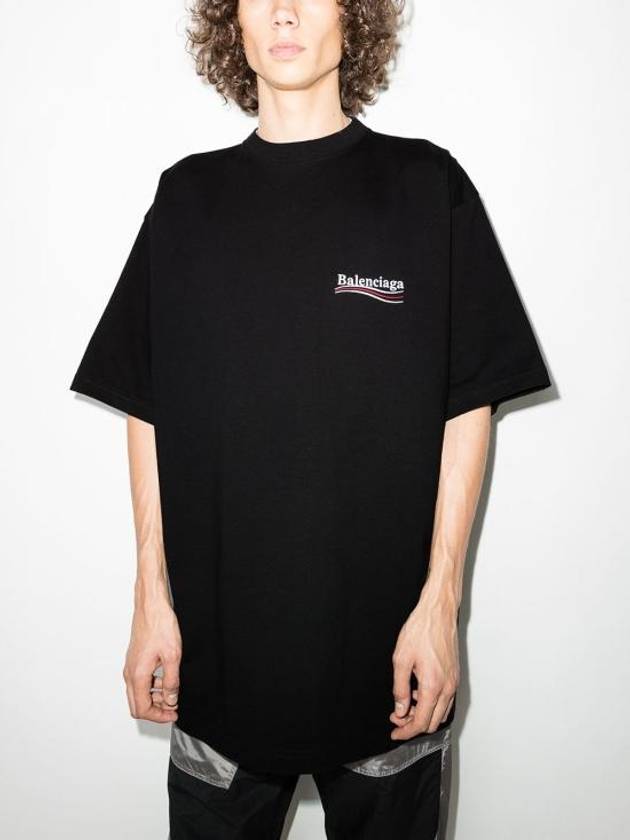 Luxury Balenciaga Trending 2025 Political Campaign Large Fit Short Sleeve T-Shirt Black