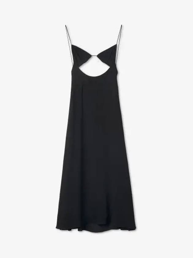 Luxury Saint Laurent Trending 2025 Crepe Viscose Backless Long Dress Black