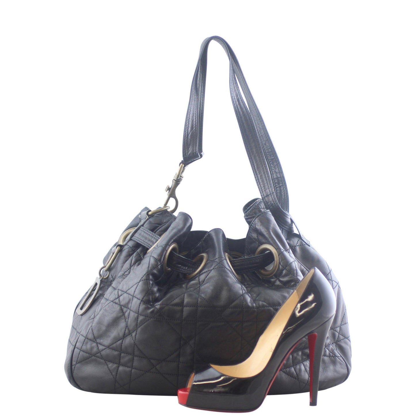 Dior Cannage Drawstring Tote Bag